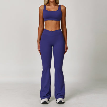 Cutout Crop Top & Flared Legging Set