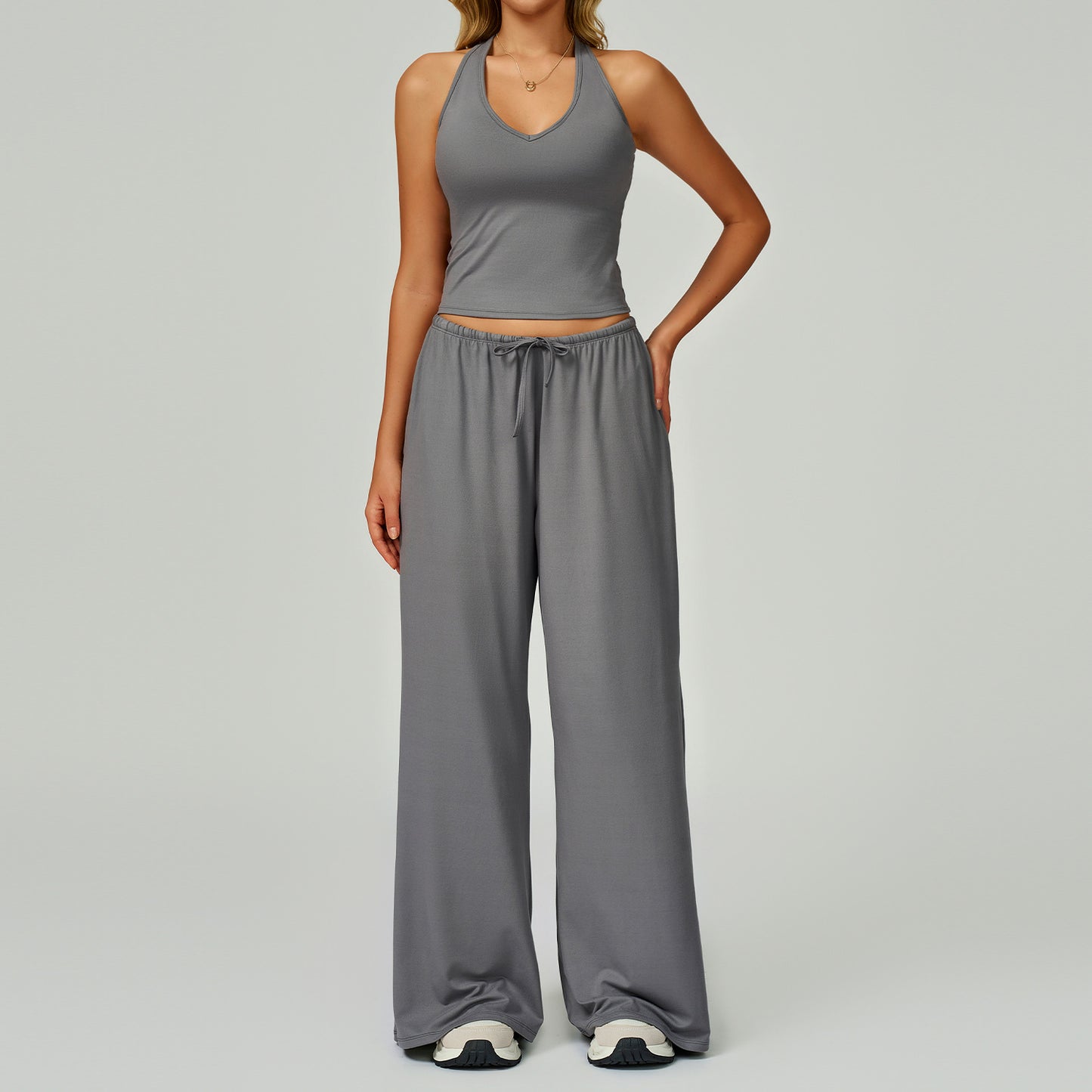 FlowStretch Lounge Set with Wide-Leg Pants