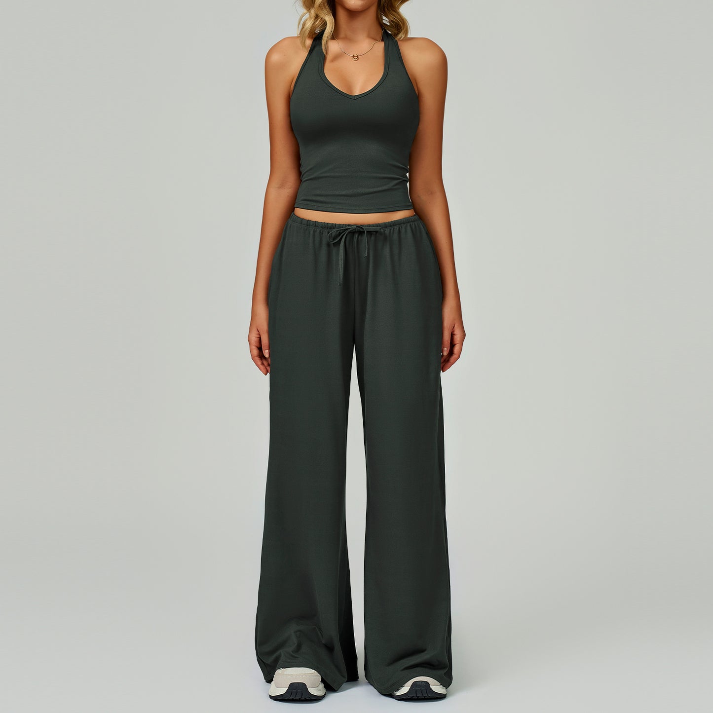 FlowStretch Lounge Set with Wide-Leg Pants