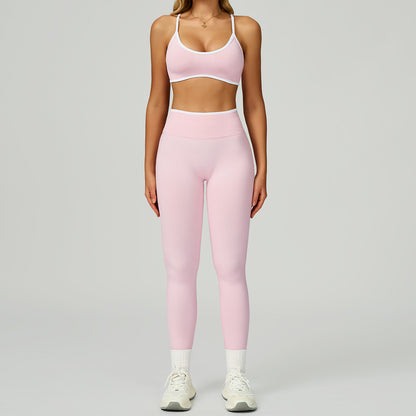 Strappy Sports Bra & High-Waist Legging Set