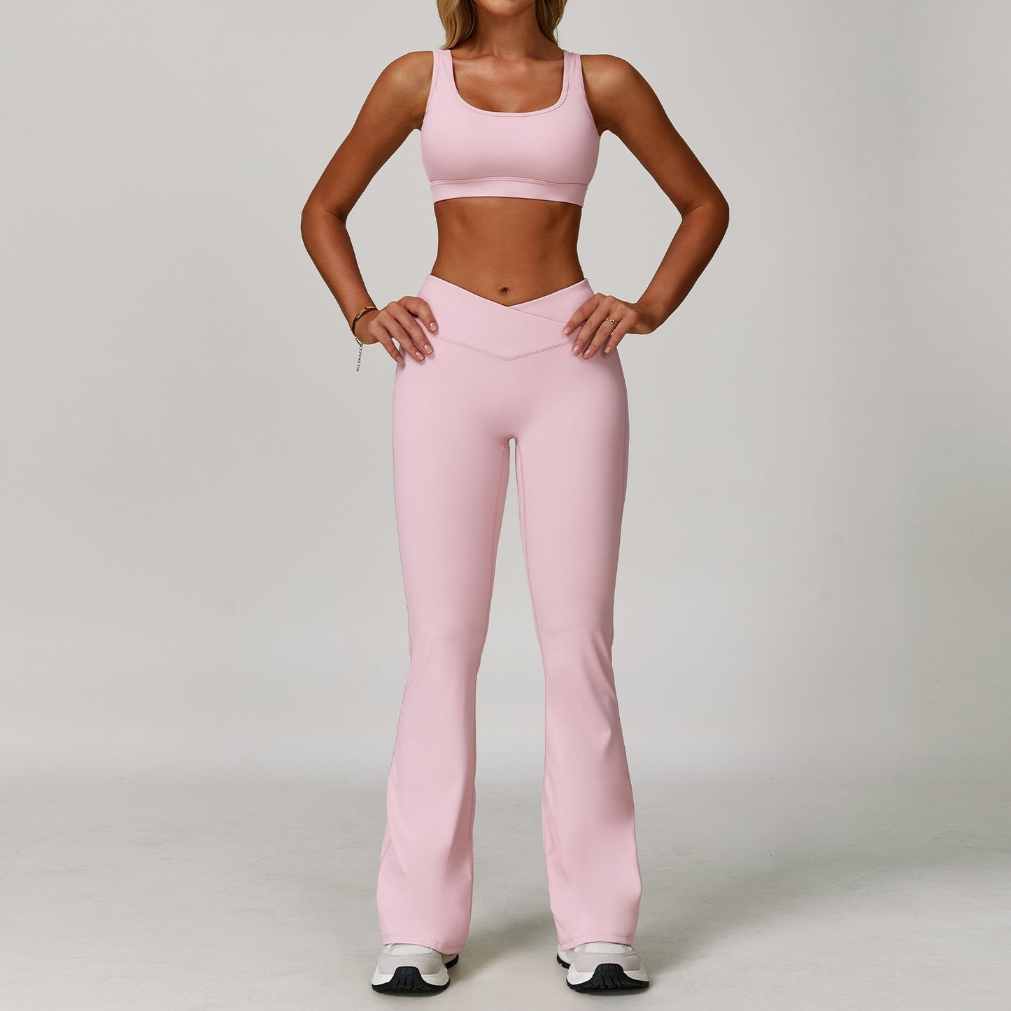 Cutout Crop Top & Flared Legging Set