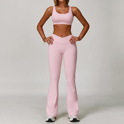 Cutout Crop Top & Flared Legging Set