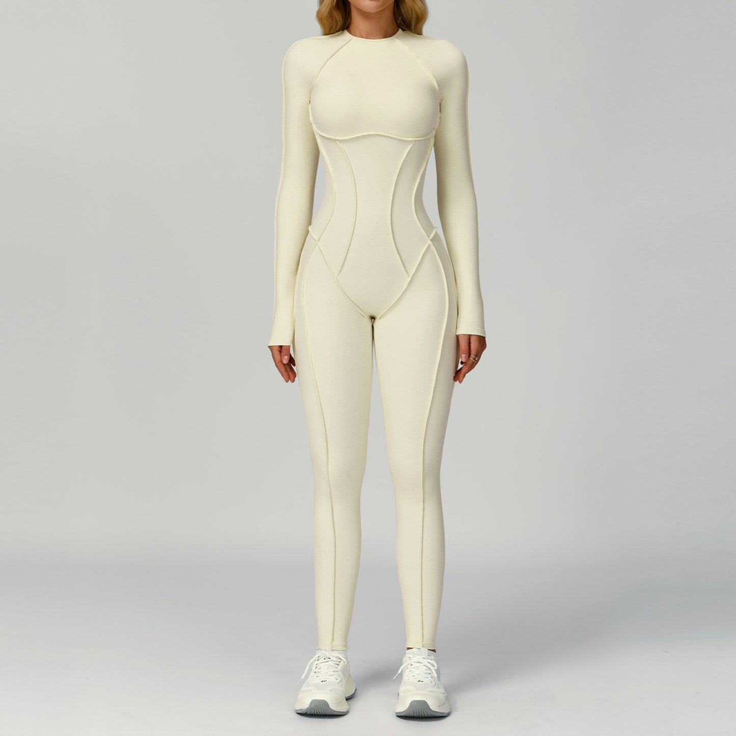 SculptBack Long Sleeve Open-Back Jumpsuit