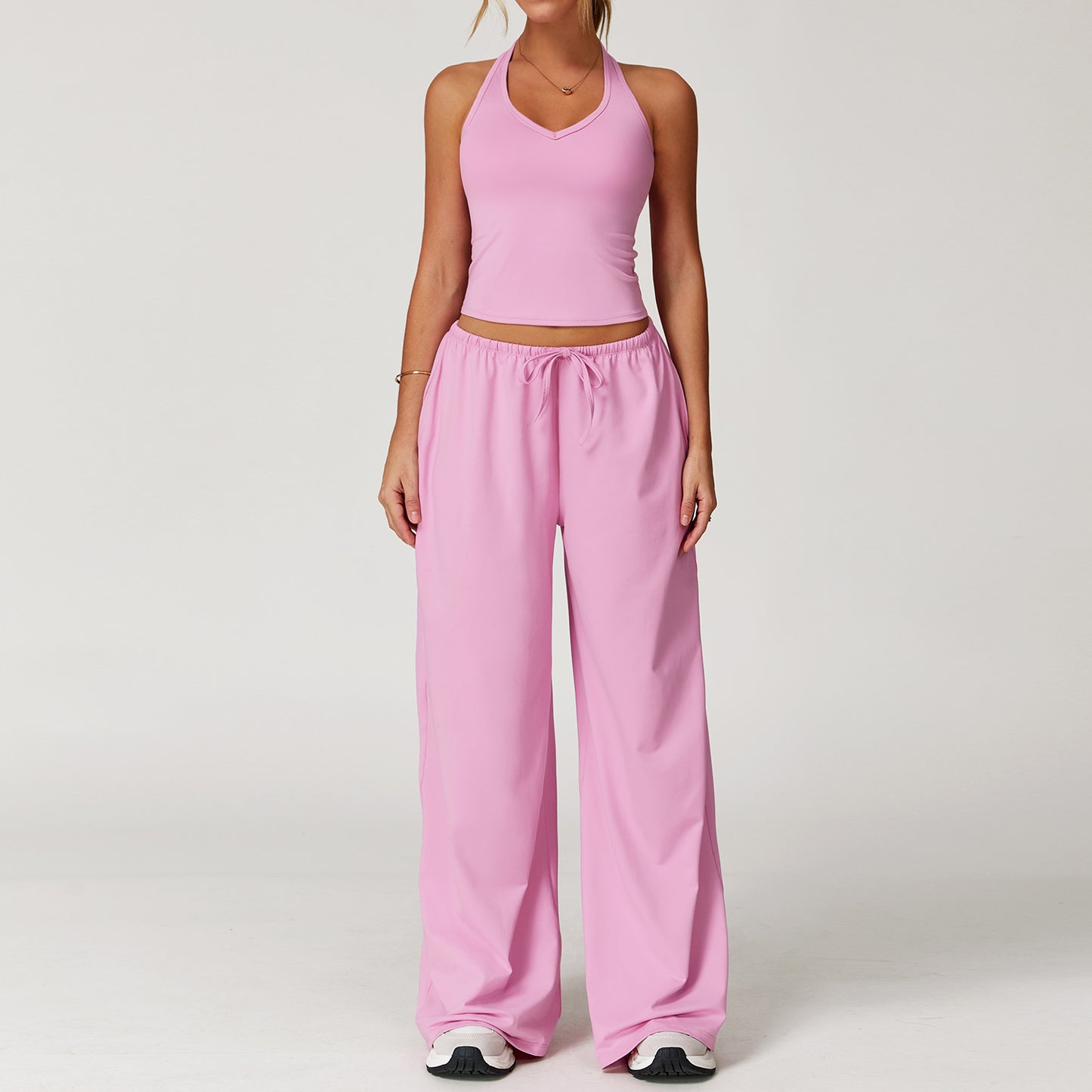FlowStretch Lounge Set with Wide-Leg Pants