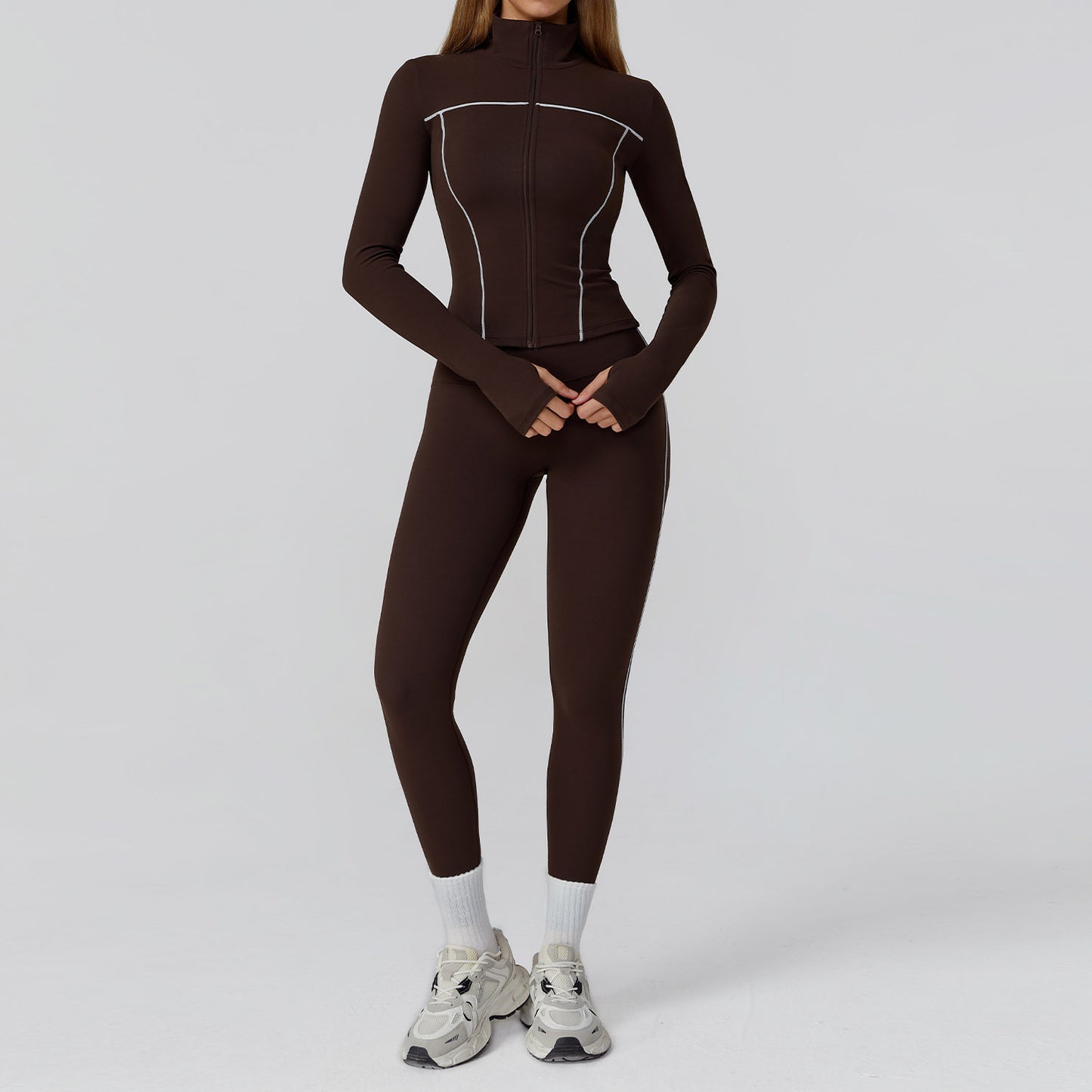 Full-Zip Fitted Jacket & Leggings Set