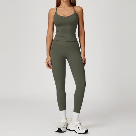 Strappy Tank & Crossover Leggings Set