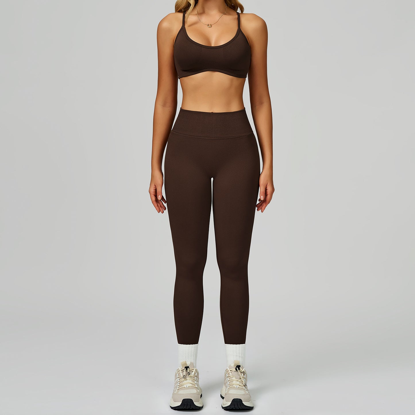 Strappy Sports Bra & High-Waist Legging Set