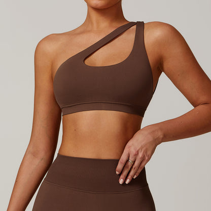 Asym Cutout One-Shoulder Bra