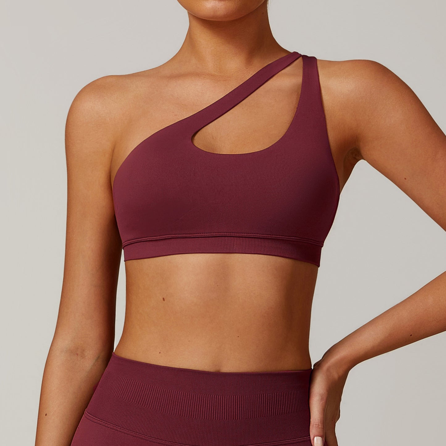 Asym Cutout One-Shoulder Bra