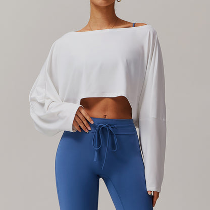 Off-Shoulder Lounge Set with Crop Pullover