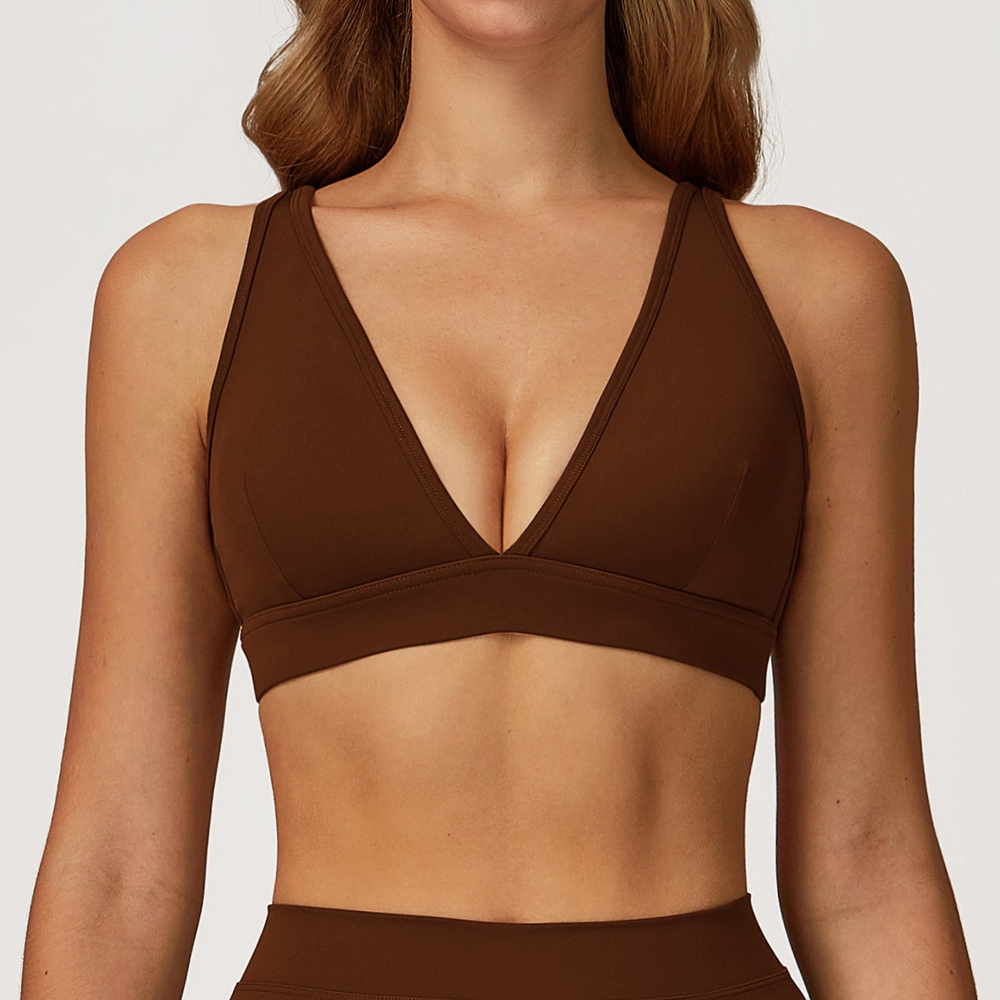 Deep V Sports Bra with Open Back