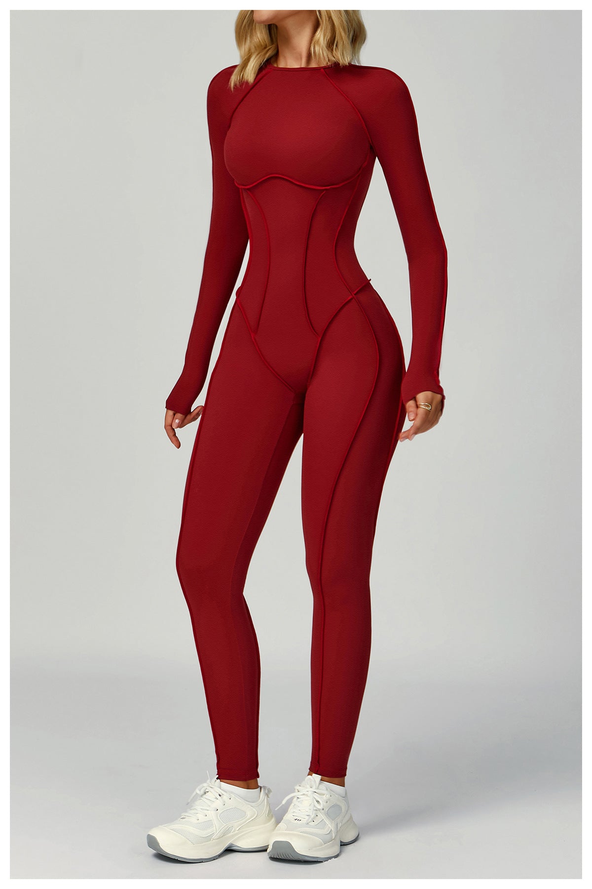 SculptBack Long Sleeve Open-Back Jumpsuit