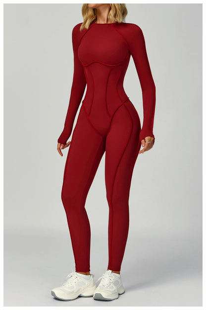 SculptBack Long Sleeve Open-Back Jumpsuit