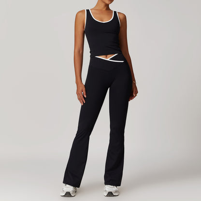 Cross-Waist Flare Leggings