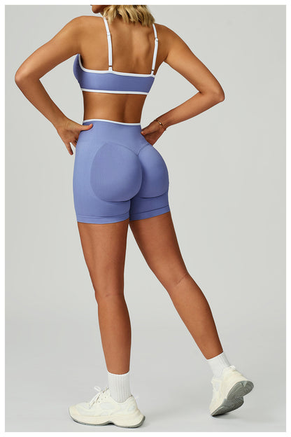 Strappy Sports Bra & High-Waist Biker Short Set