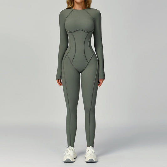 SculptBack Long Sleeve Open-Back Jumpsuit