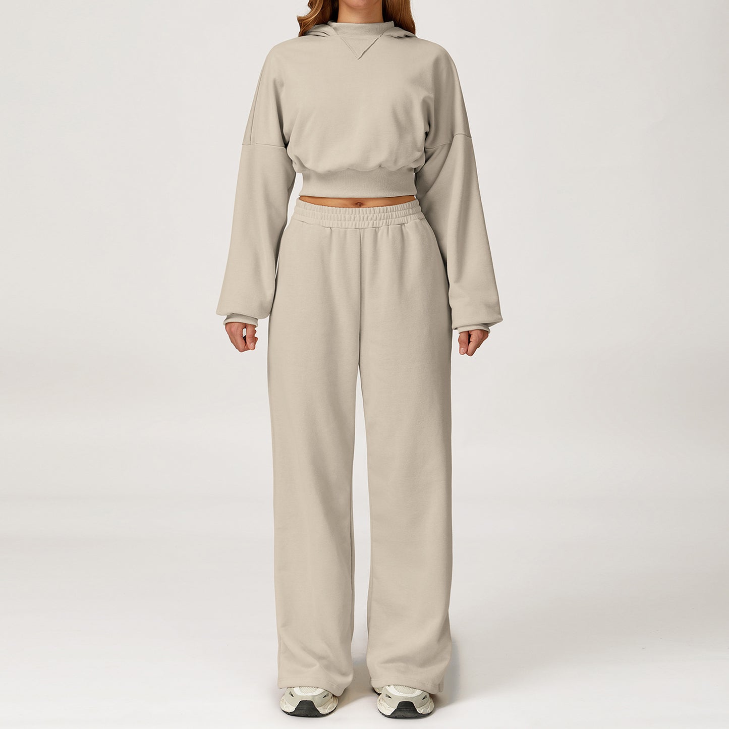Relaxed Fit Hoodie & Wide-Leg Sweatpant Set