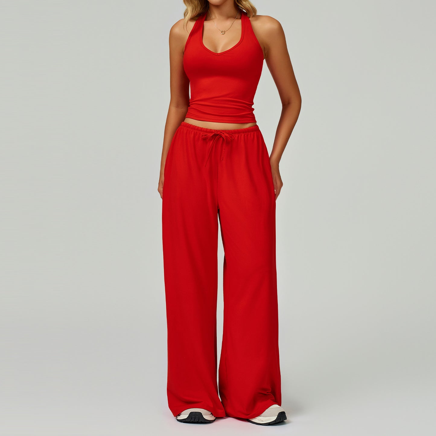 FlowStretch Lounge Set with Wide-Leg Pants