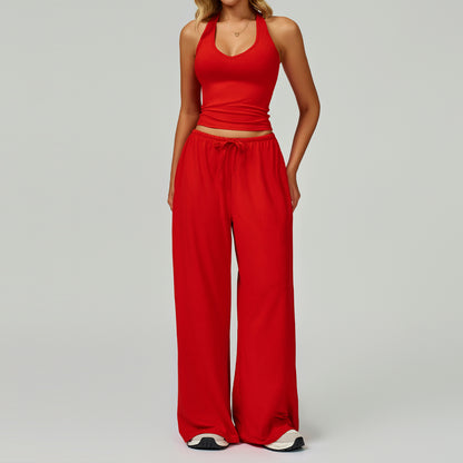 FlowStretch Lounge Set with Wide-Leg Pants