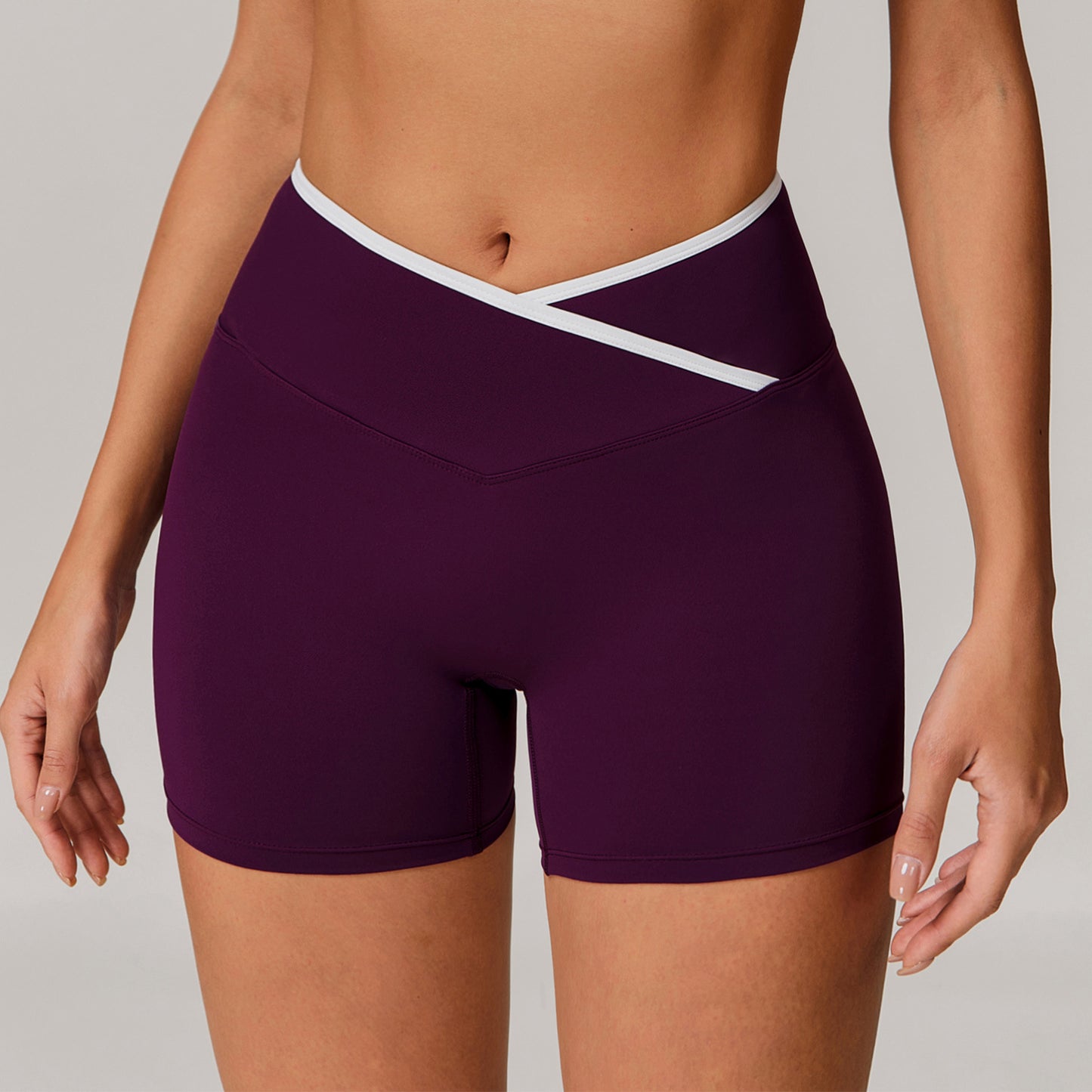 Crossover Waist Workout Shorts