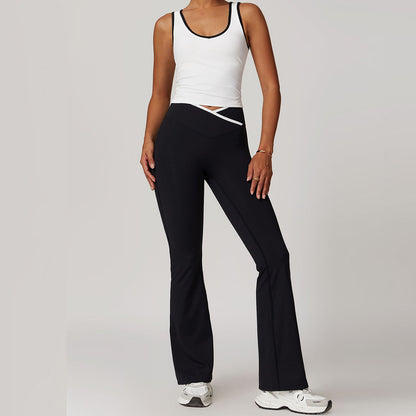 Cross-Waist Flare Leggings