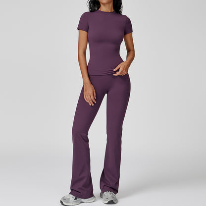 Sculpt Fit Short Sleeve & Flare Pants Set