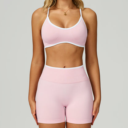 Strappy Sports Bra & High-Waist Biker Short Set
