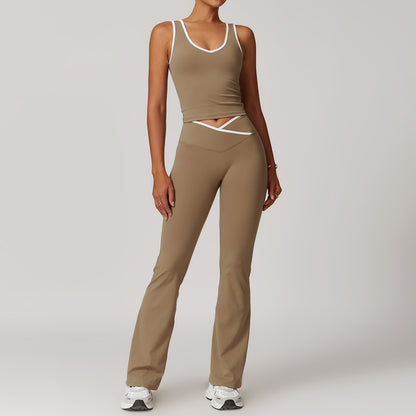 Cross-Waist Flare Leggings
