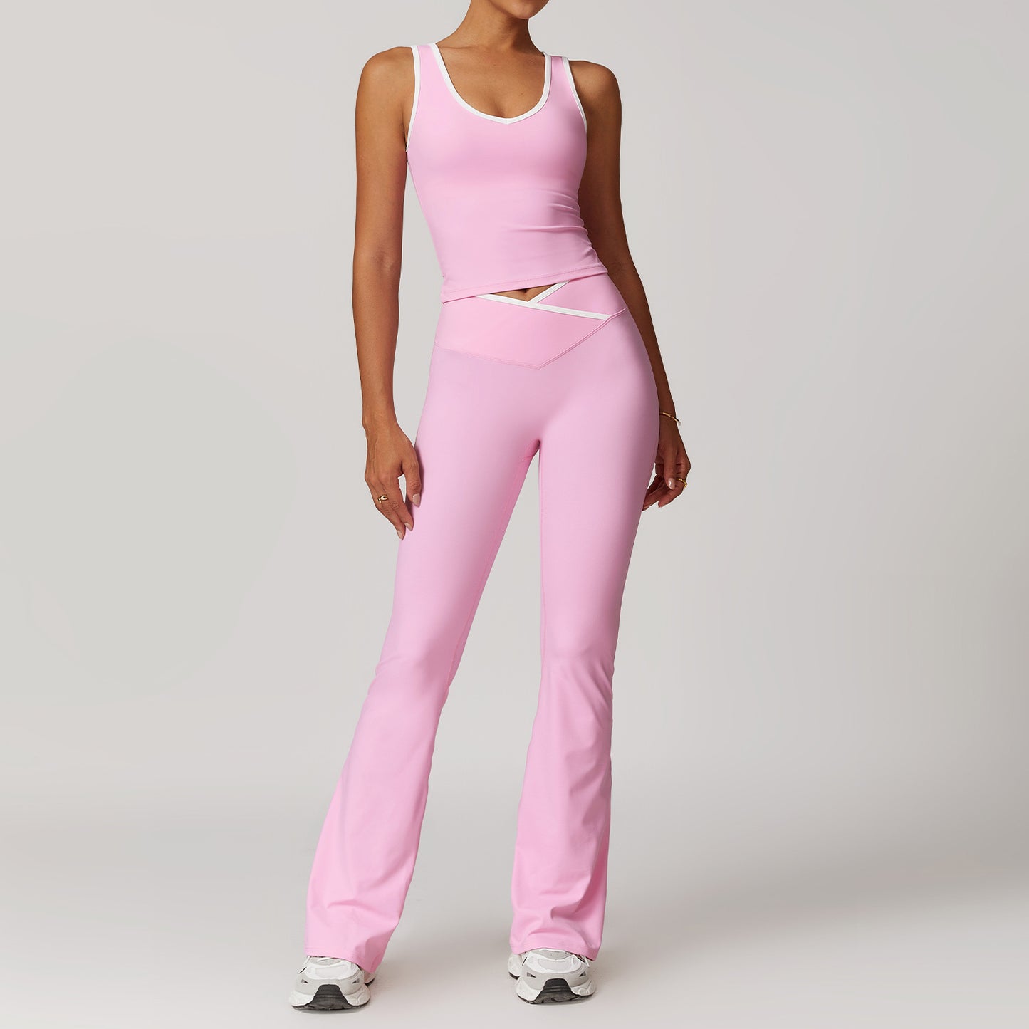 Cross-Waist Flare Leggings