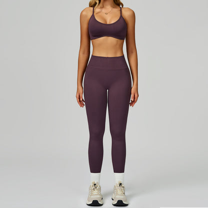 Strappy Sports Bra & High-Waist Legging Set