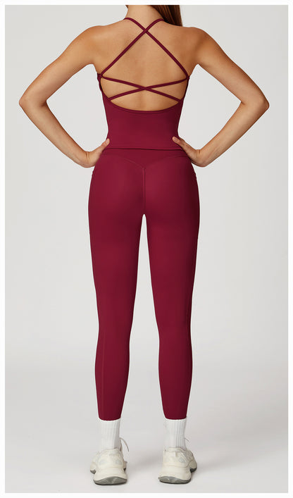 Strappy Tank & Crossover Leggings Set