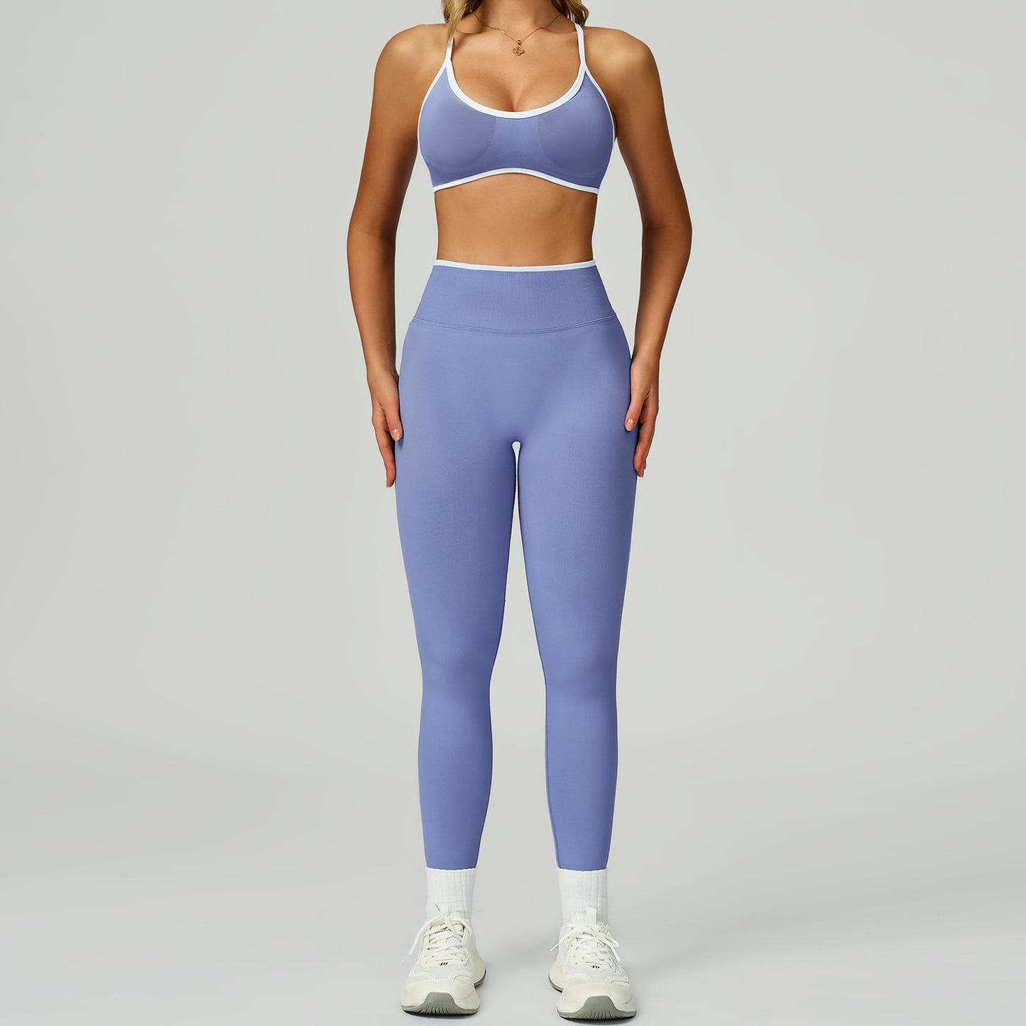 Strappy Sports Bra & High-Waist Legging Set