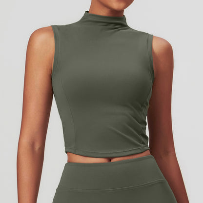 Elevate High-Neck Sleeveless Crop Top