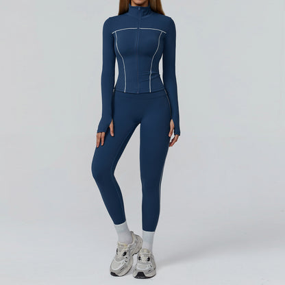 Full-Zip Fitted Jacket & Leggings Set