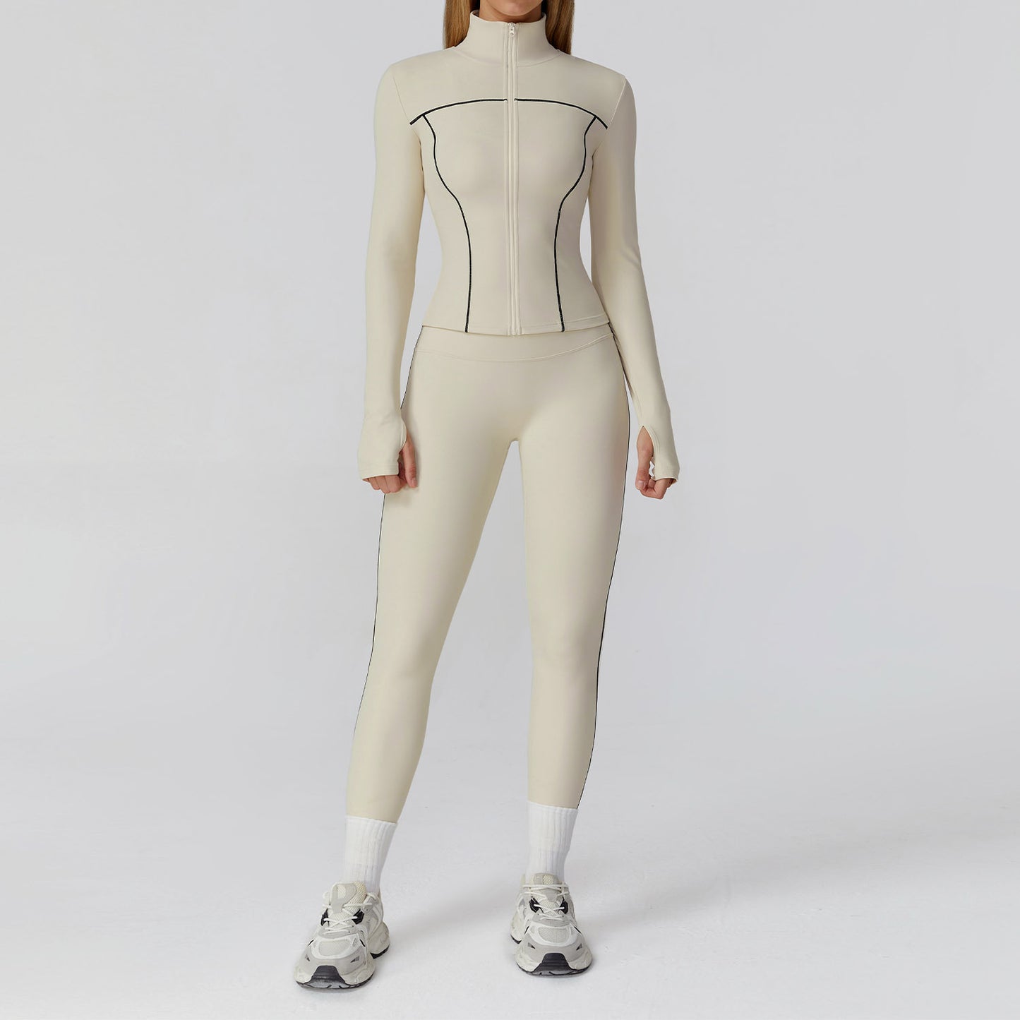 Full-Zip Fitted Jacket & Leggings Set