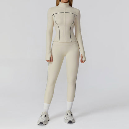 Full-Zip Fitted Jacket & Leggings Set