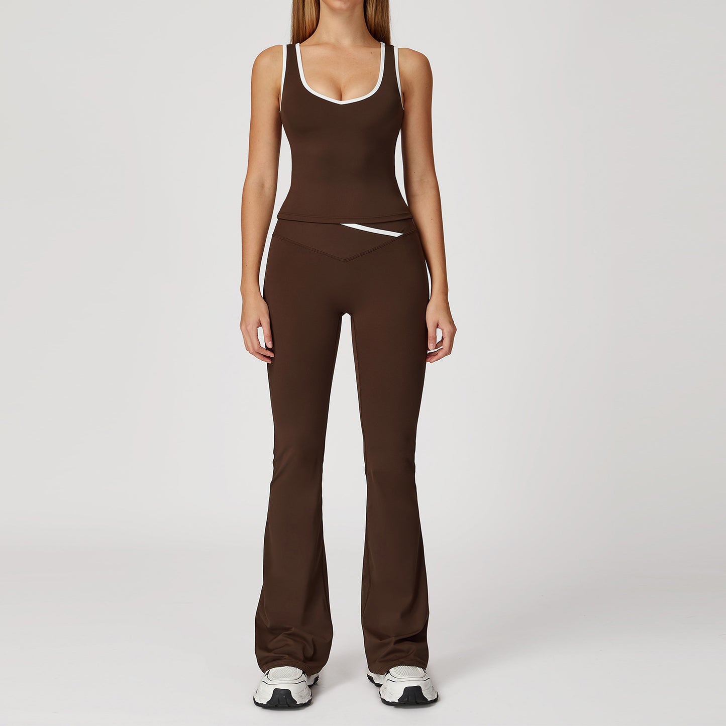 Cross-Waist Flare Leggings