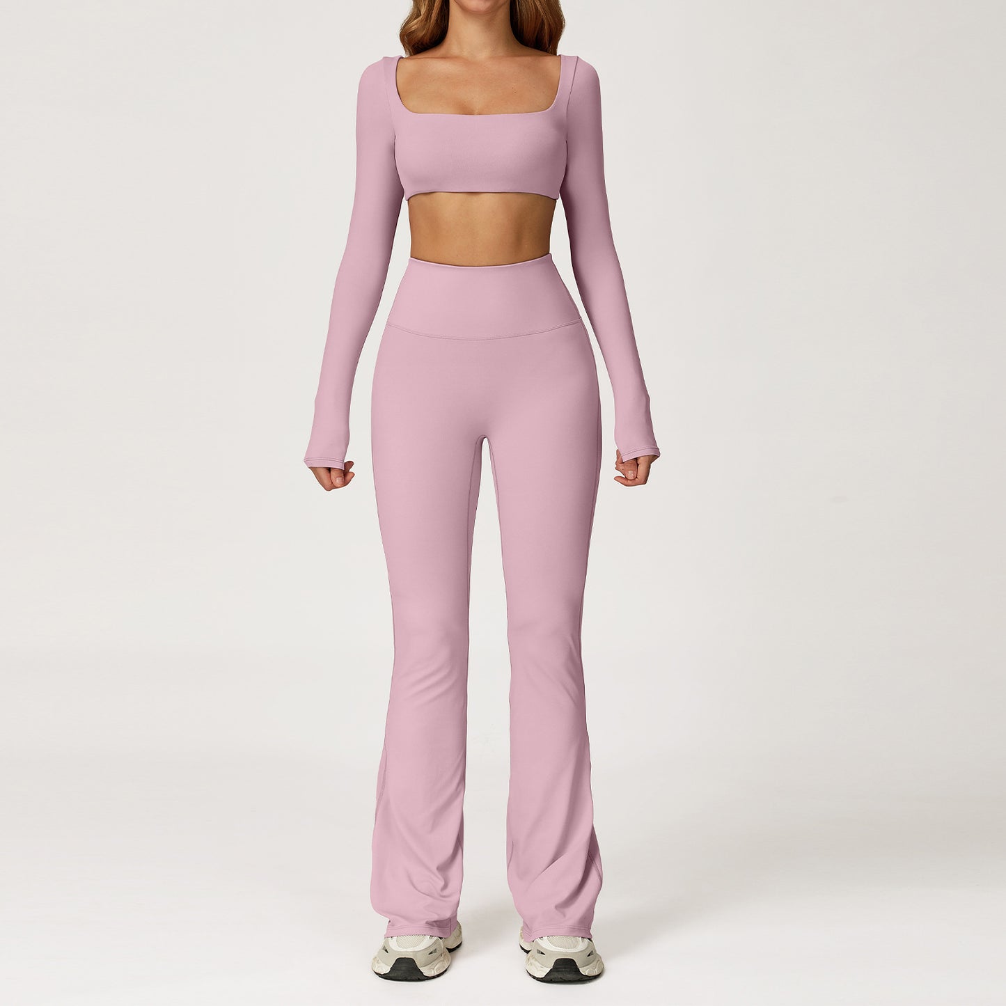 Long Sleeve Crop & Flare Legging Set