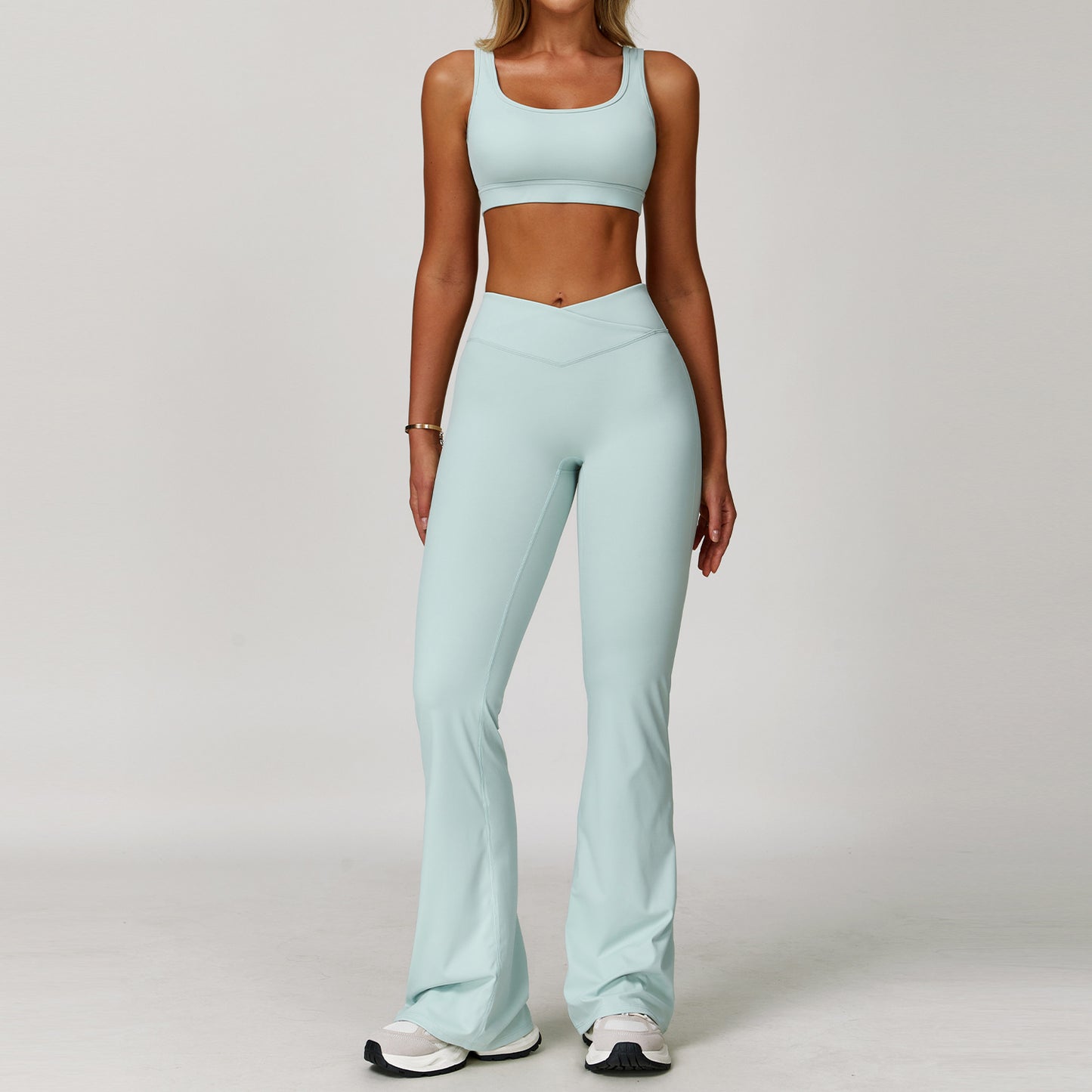 Cutout Crop Top & Flared Legging Set
