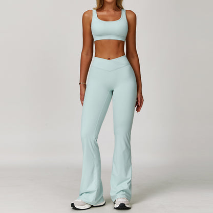 Cutout Crop Top & Flared Legging Set