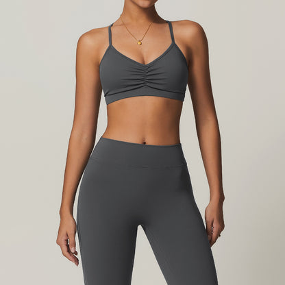 Ruched Crossback Sports Bra