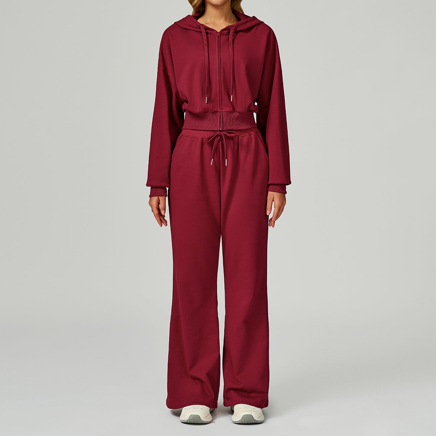 CozyFlex Cropped Hoodie & Wide-Leg Lounge Set