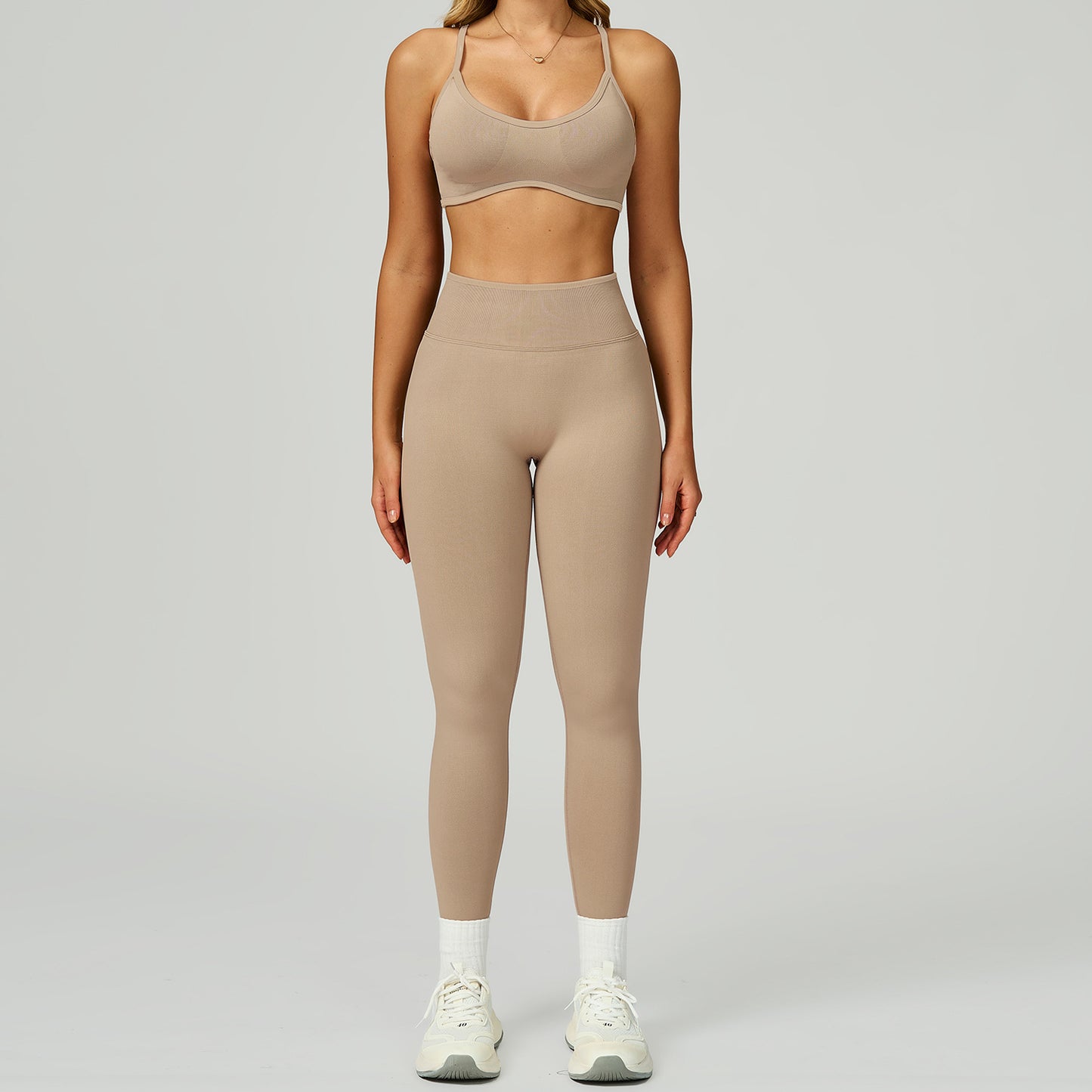 Strappy Sports Bra & High-Waist Legging Set