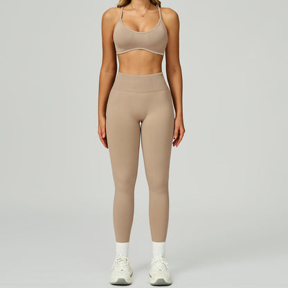 Strappy Sports Bra & High-Waist Legging Set