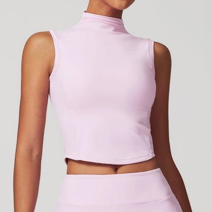 Elevate High-Neck Sleeveless Crop Top