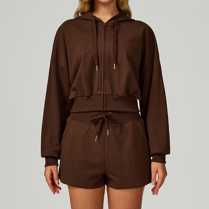 FlexEase Cropped Zip-Up Hoodie