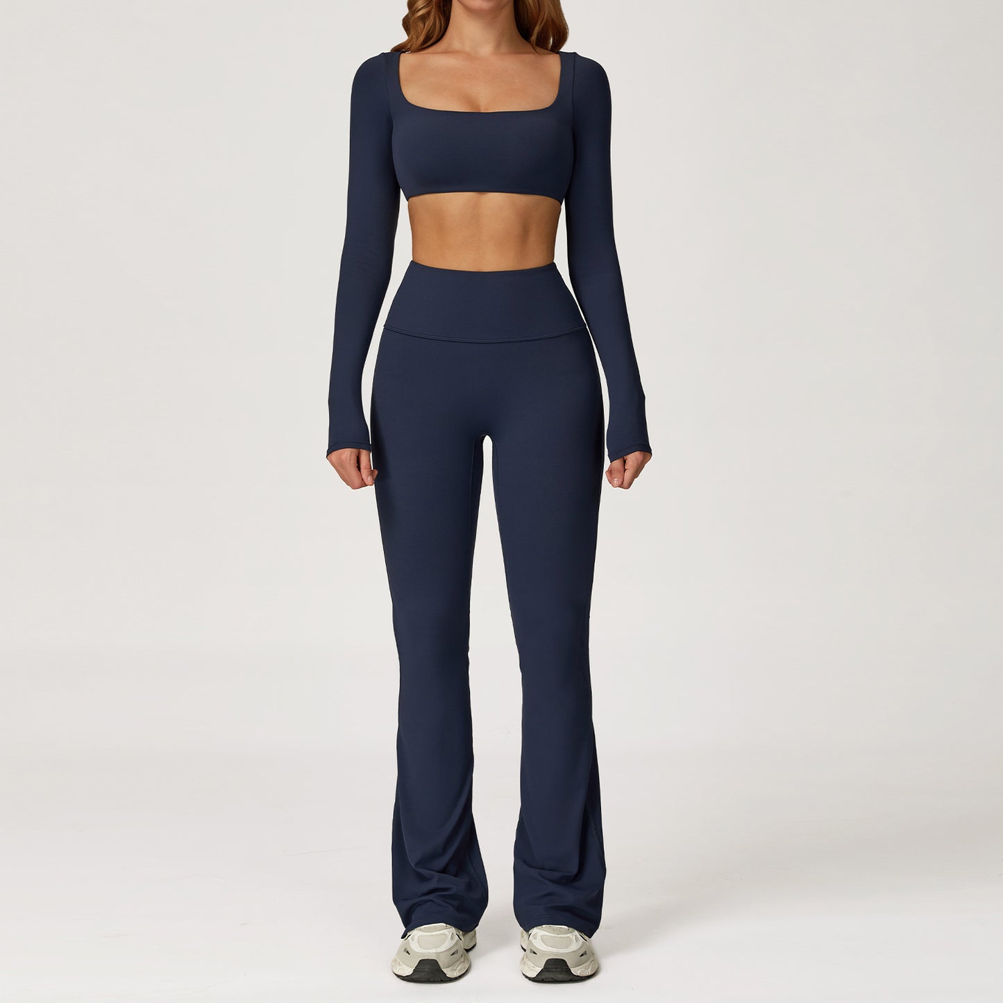 Long Sleeve Crop & Flare Legging Set