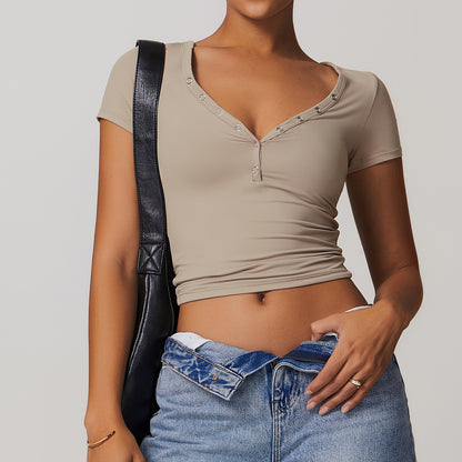 Short Sleeve Snap Top