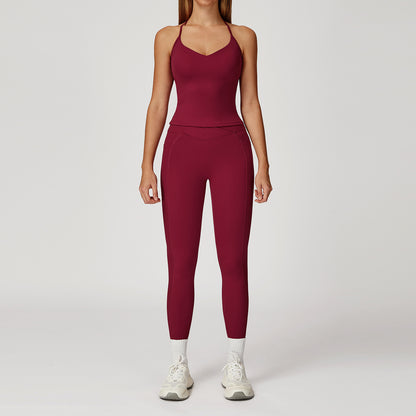 Strappy Tank & Crossover Leggings Set