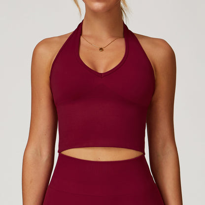 Seamless Halter Yoga Sports Bra